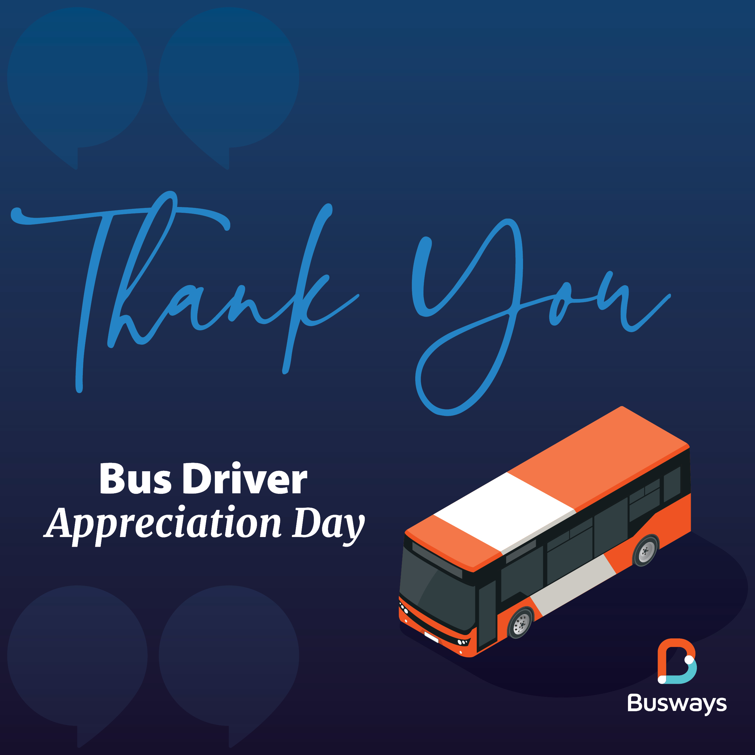 Thank you to Busways Bus Drivers Message
